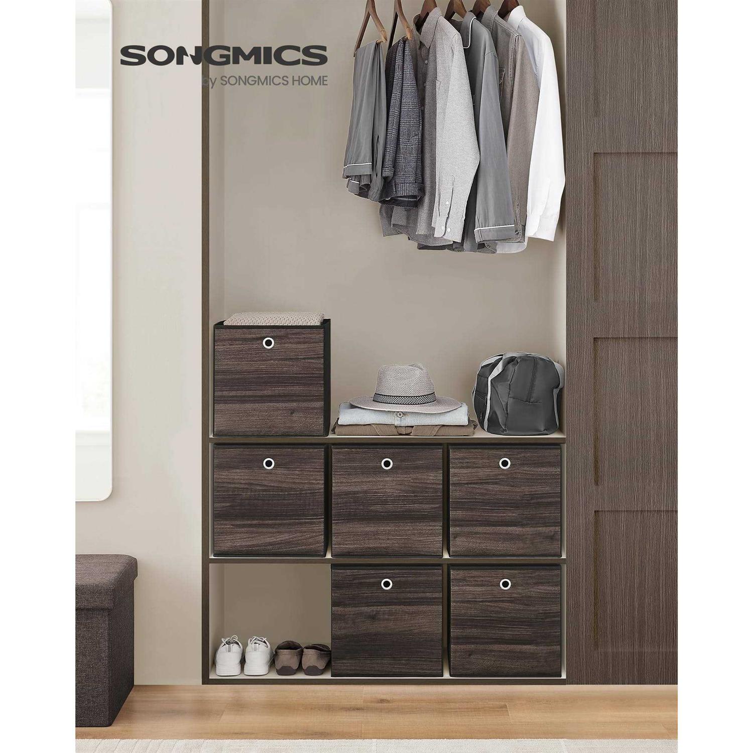 SONGMICS Set of 6 Brown & Black Folding Storage Box - Image 3