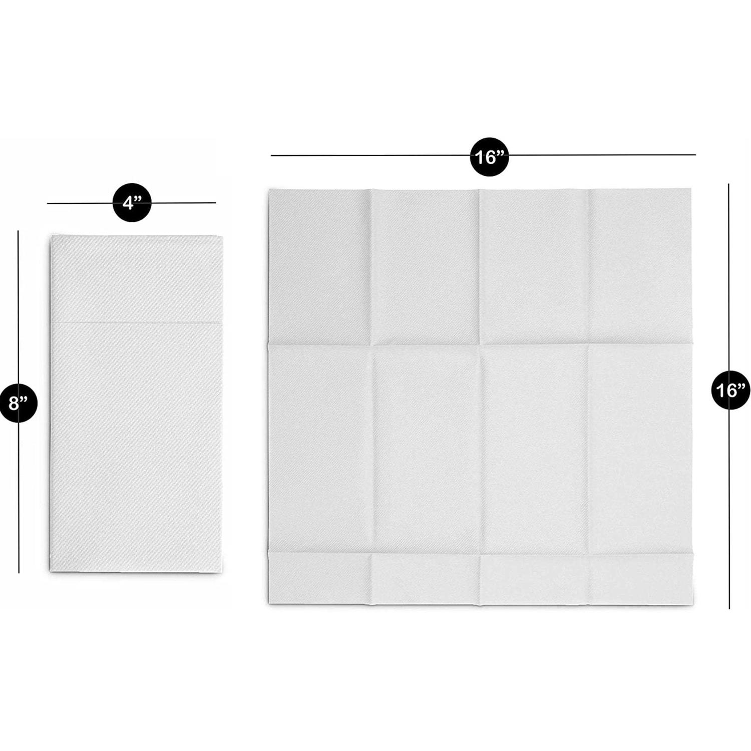 BloominGoods Disposable Linen-Feel Dinner Napkins with Built-in Flatware Pocket 50-Pack - Image 5