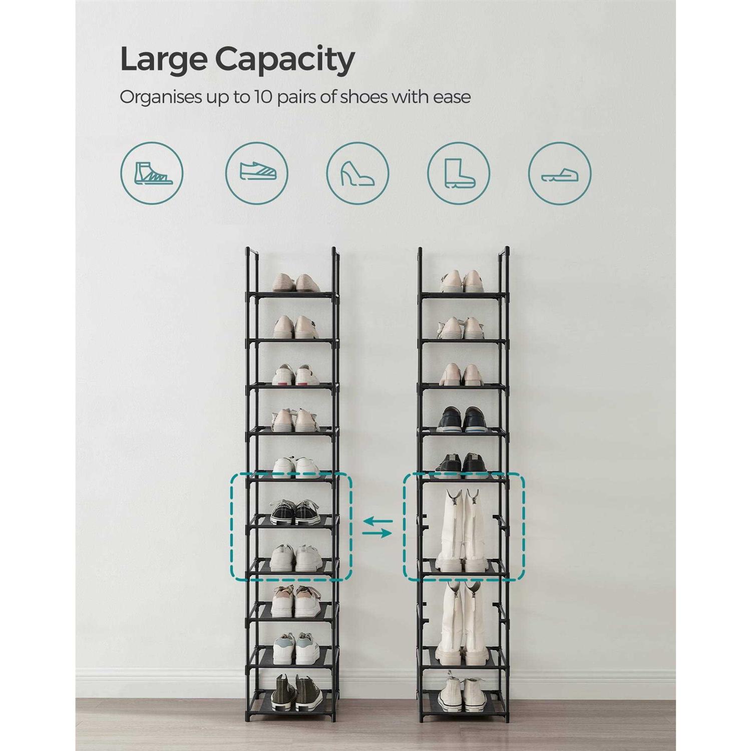 Songmics Shoe Rack 10 Tier Shoe Shelf - Image 3