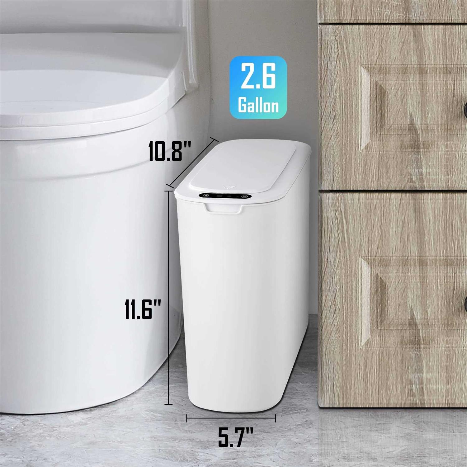 Cesun Automatic Motion Sensor Bathroom Trash Can with Lid 2.6 Gallon Touchless Trash Bin - Image 5