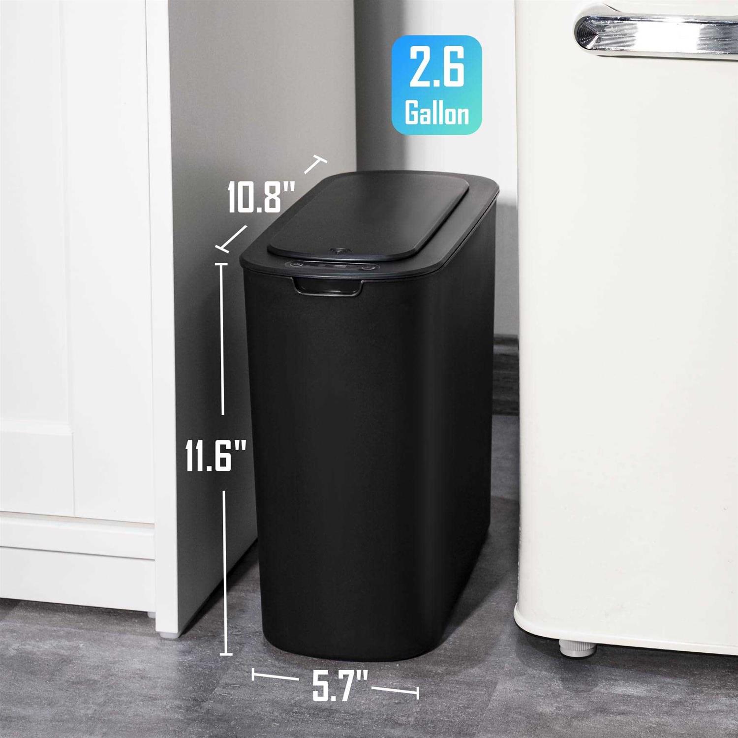 Cesun Automatic Motion Sensor Bathroom Trash Can with Lid 2.6 Gallon Touchless Trash Bin - Image 3