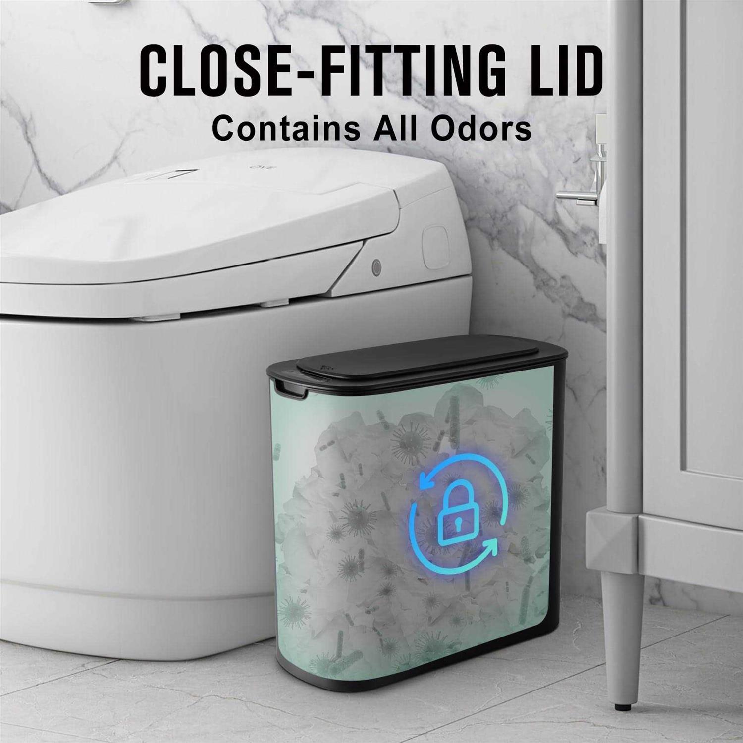 Cesun Automatic Motion Sensor Bathroom Trash Can with Lid 2.6 Gallon Touchless Trash Bin - Image 4