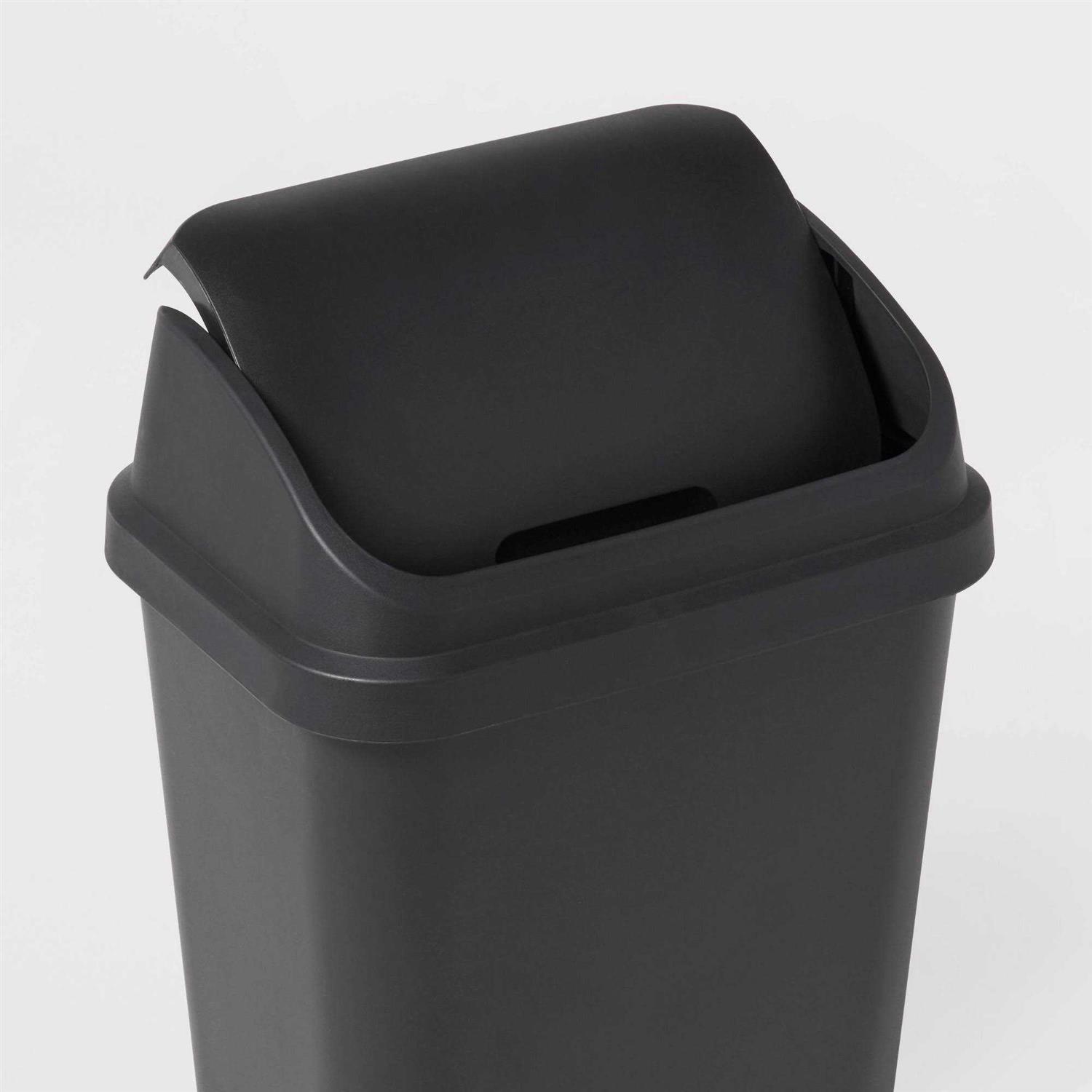 Brightroom 7.8gal Swing Top Waste Can Black - Image 4