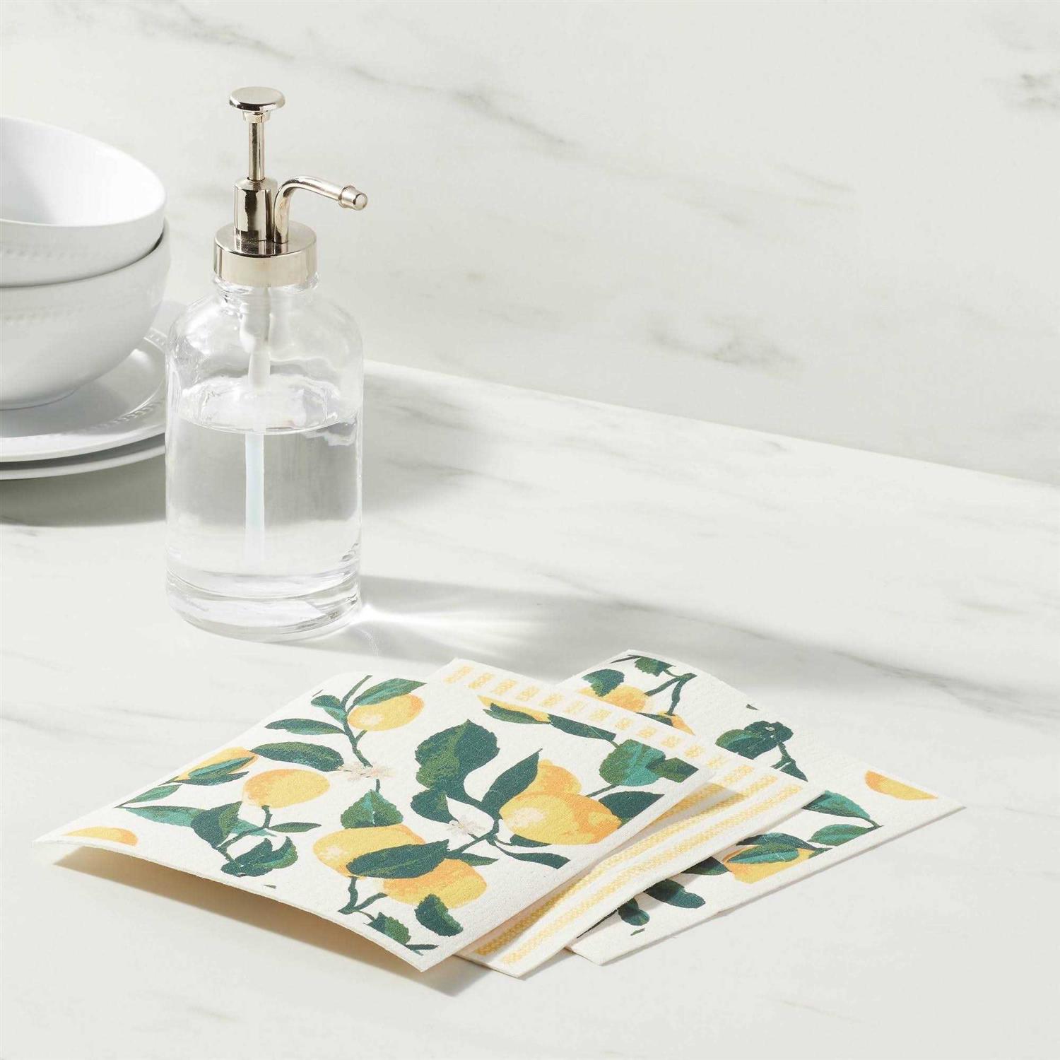 Threshold 3pk Cotton and Stripes Dishcloth Sponges - Image 3