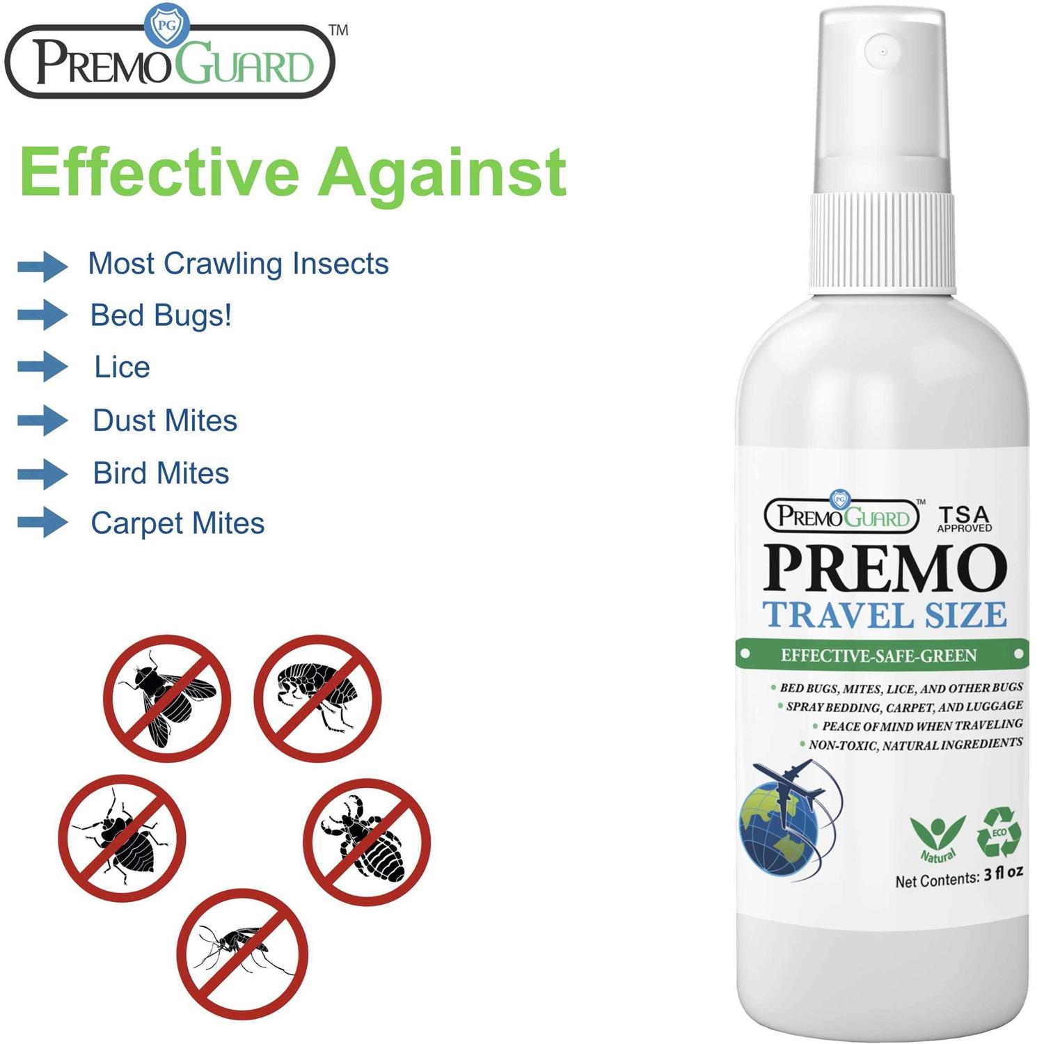 Travel Bed Bug & Mite Killer Spray by Premo Guard 3 oz Child & Pet Safe Fast A - Image 4