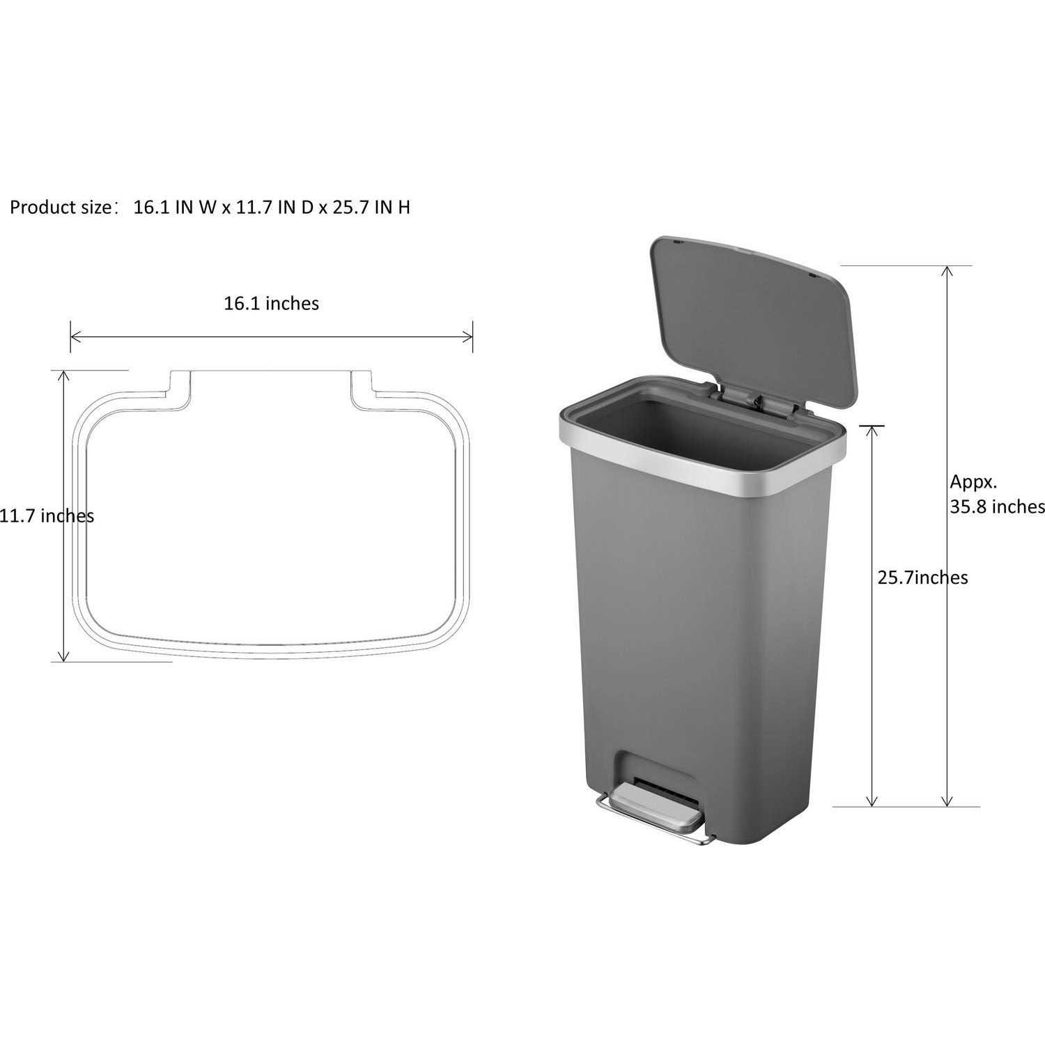 Better Homes & Gardens 11.9-Gallon Plastic Garbage Can - Image 5