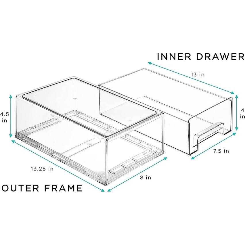 Sorbus Clear Stackable Pull Out Drawers - Image 5