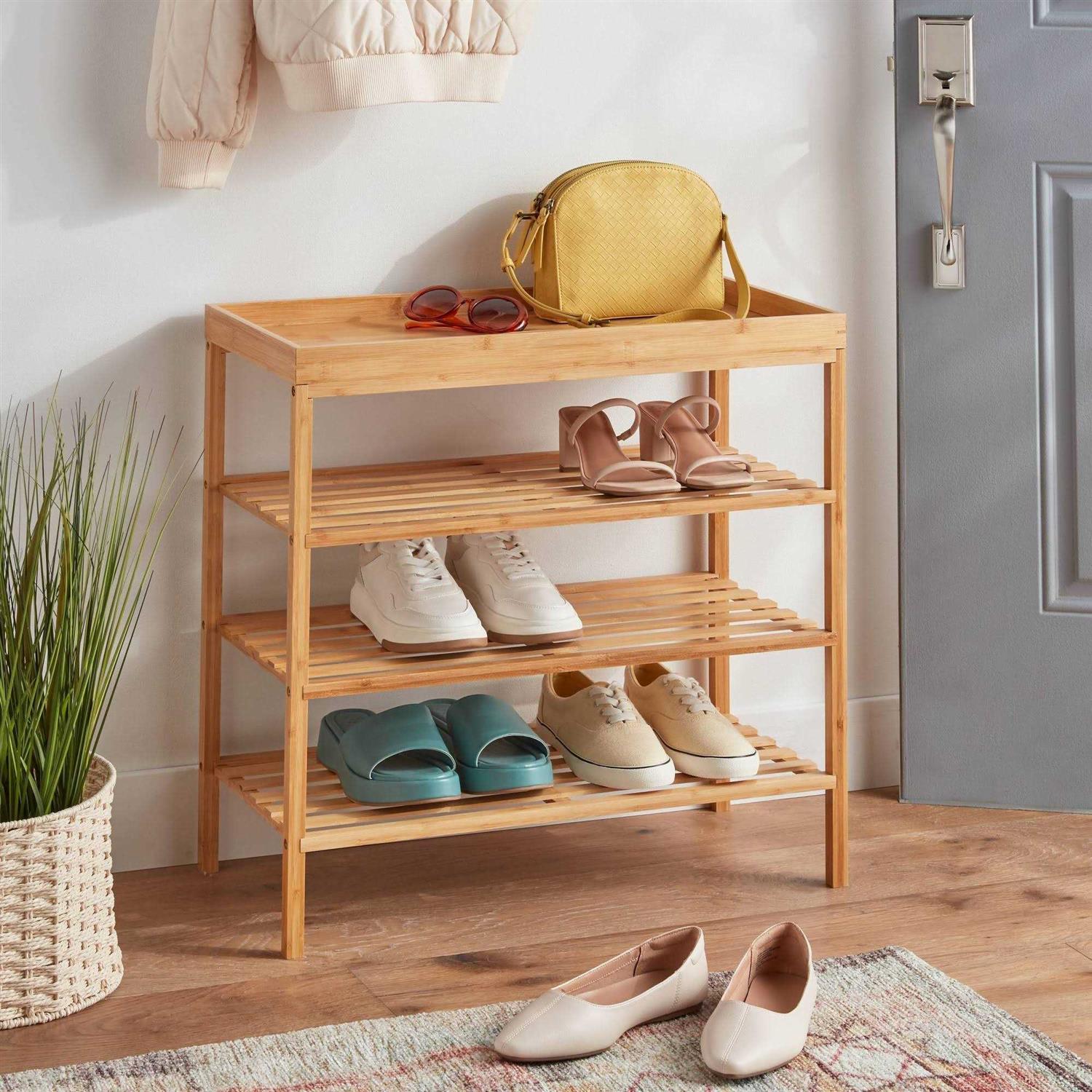 Brightroom 4 Tier Bamboo Shoe Rack - Image 3