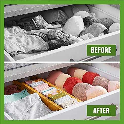 Antowin Bamboo Drawer Dividers Organizers Adjustable Drawer Separators - Image 4