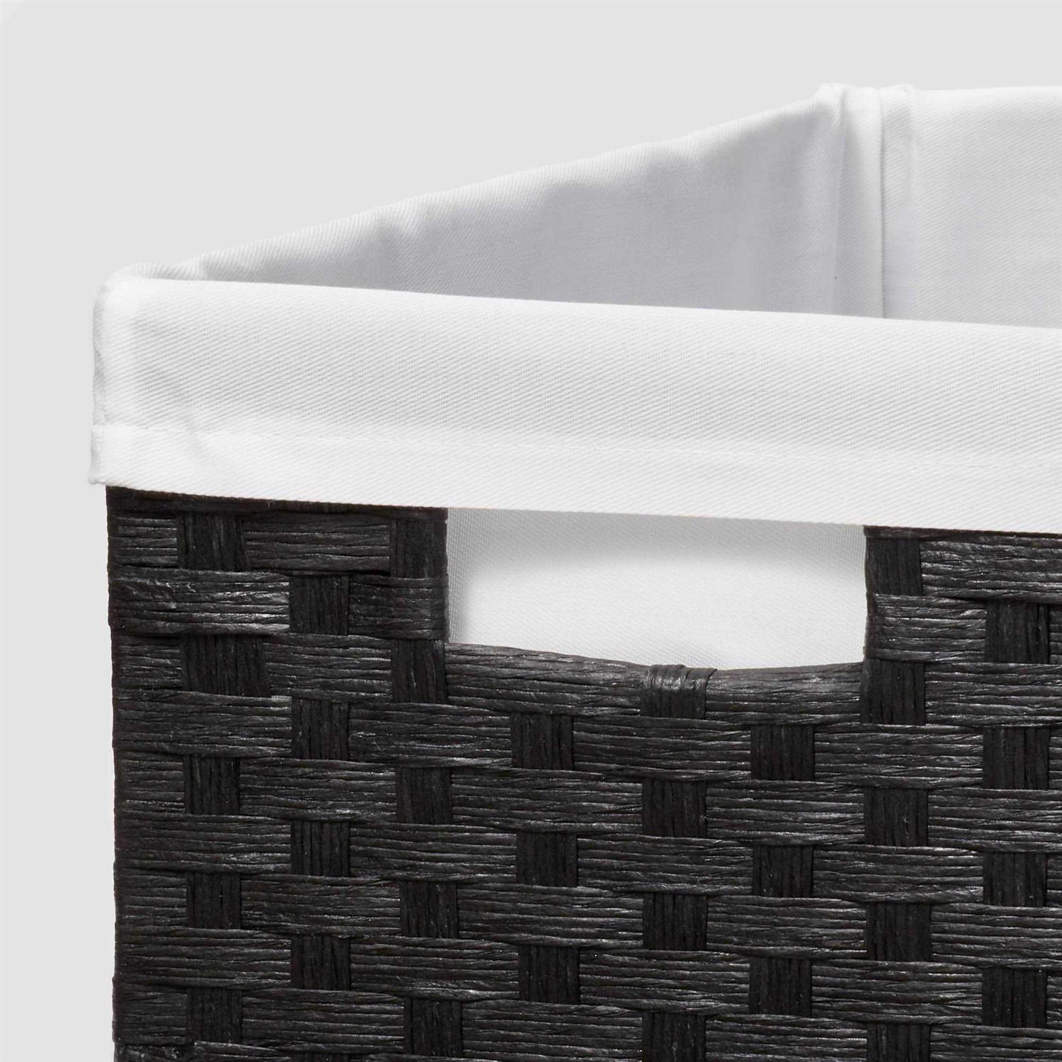 Brightroom 16 x 9 x 6 Lined Woven Media Bin Black - Image 3