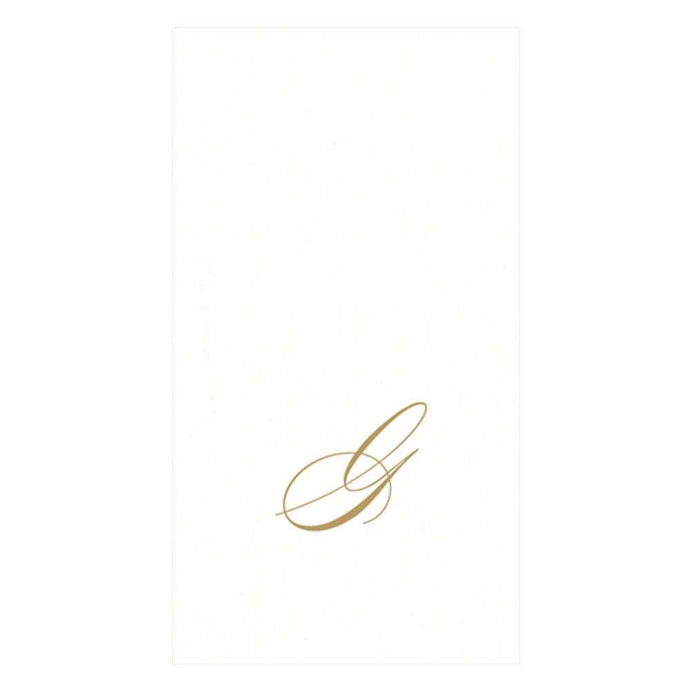 Caspari White Pearl Paper Linen Guest Initial - Image 4