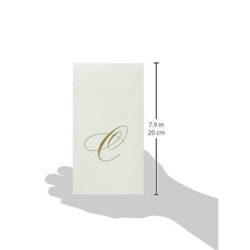 Caspari White Pearl Paper Linen Guest Initial - Image 5
