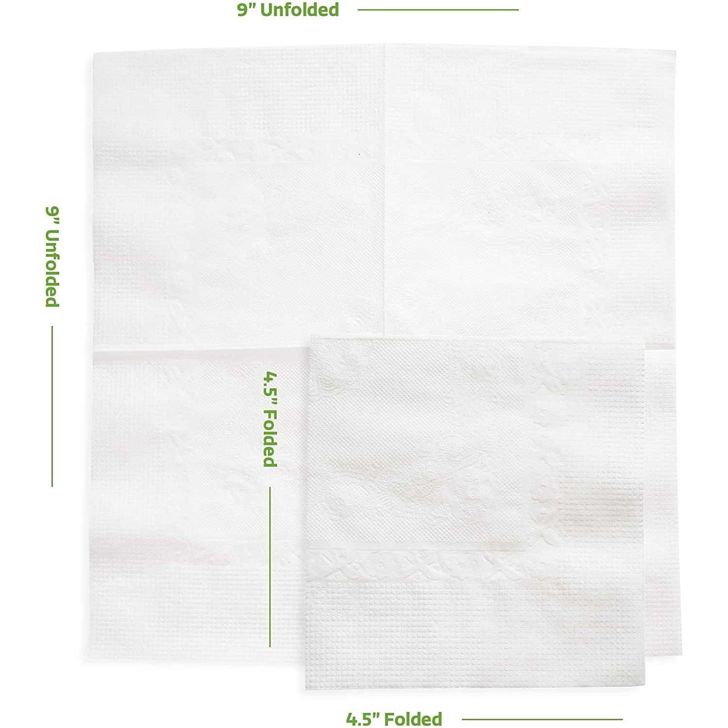 Comfy Package White Beverage Napkins 1-Ply Bulk Cocktail Napkins - Image 4