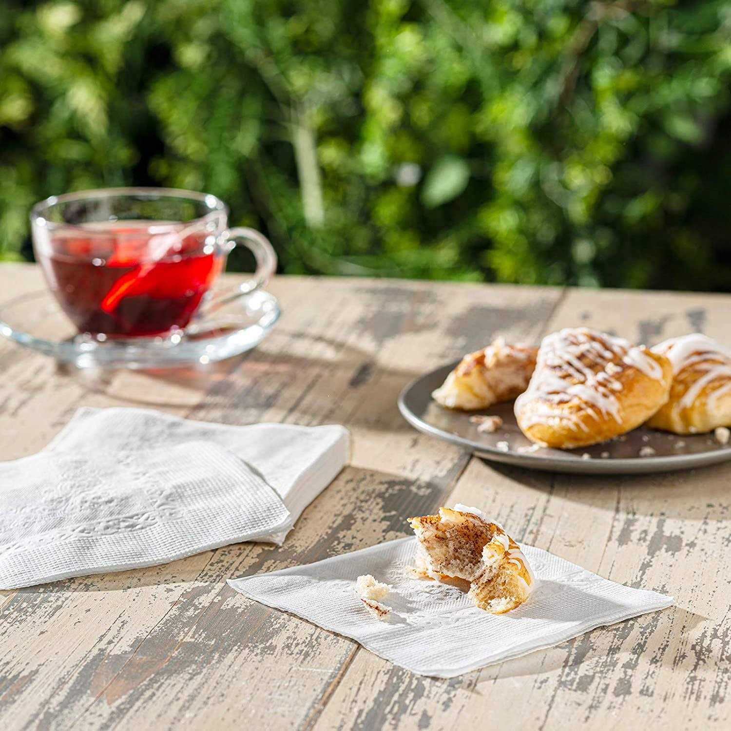 Comfy Package White Beverage Napkins 1-Ply Bulk Cocktail Napkins - Image 5