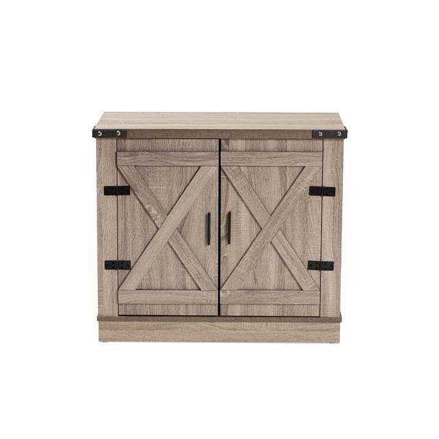 Baxton Studio Wayne Modern Farmhouse Oak Brown Finished Wood 2-Door Shoe Storage Cabinet - Image 3