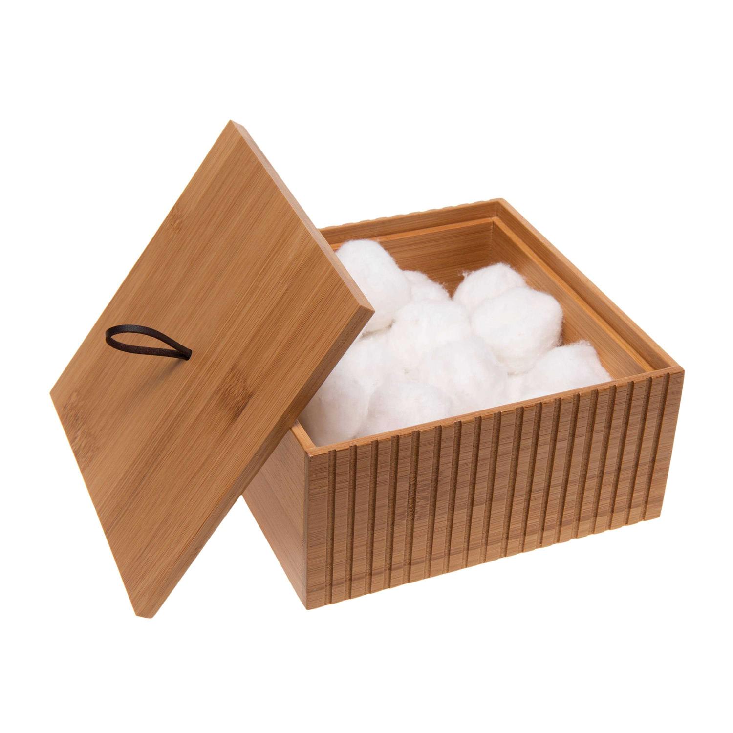Bath Bliss Large Square Bamboo Storage Jar - Image 4