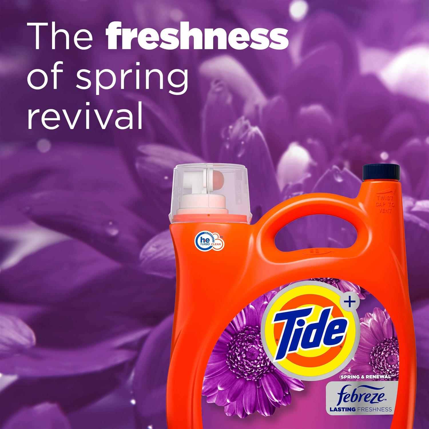 Tide Plus Febreze Spring & Renewal Liquid Laundry Detergent - Image 3