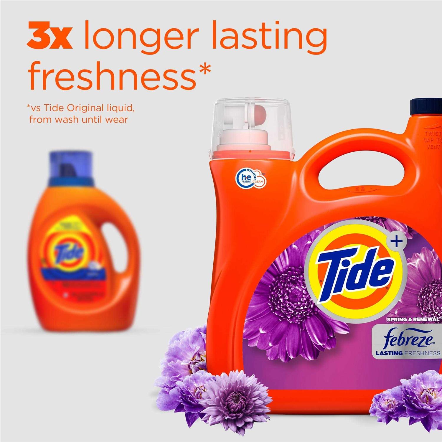 Tide Plus Febreze Spring & Renewal Liquid Laundry Detergent - Image 5
