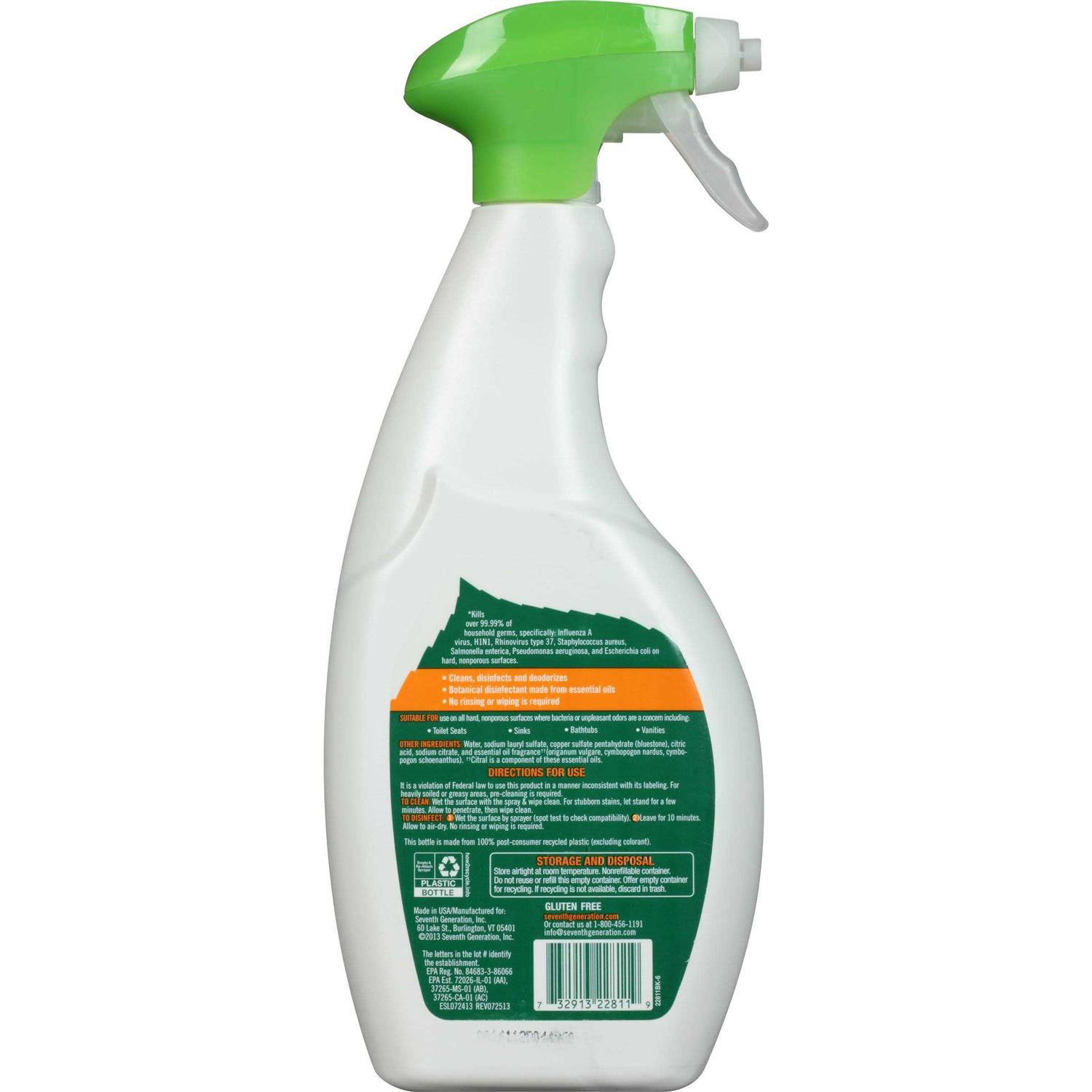 Seventh Generation Bathroom Cleaner Disinfecting - Image 2