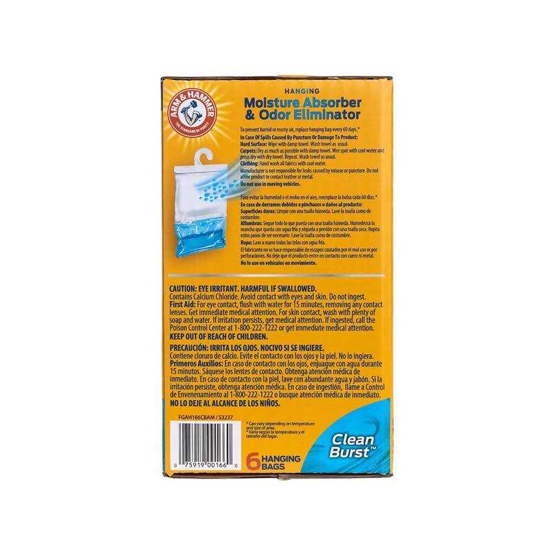 Arm & Hammer Hanging Moisture Absorber and Odor Eliminator, 16.1 oz., 6 Pack - Image 5