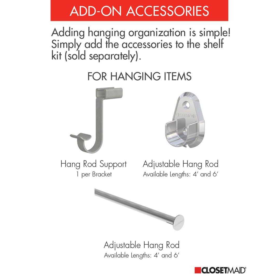 ClosetMaid Premium Wood Shelving Adjustable Closet Rod - Image 5