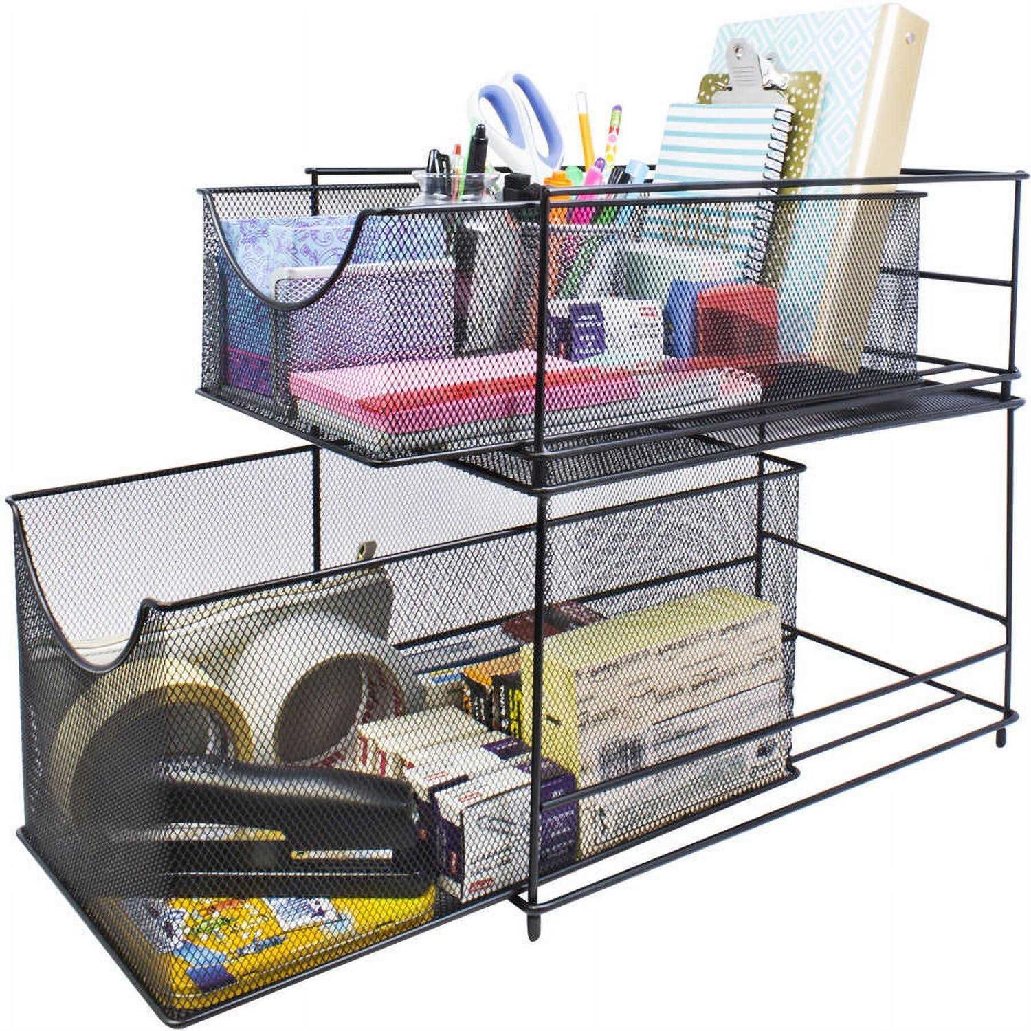 Sorbus 2 Tier Pull Out Cabinet Organizer - Image 4