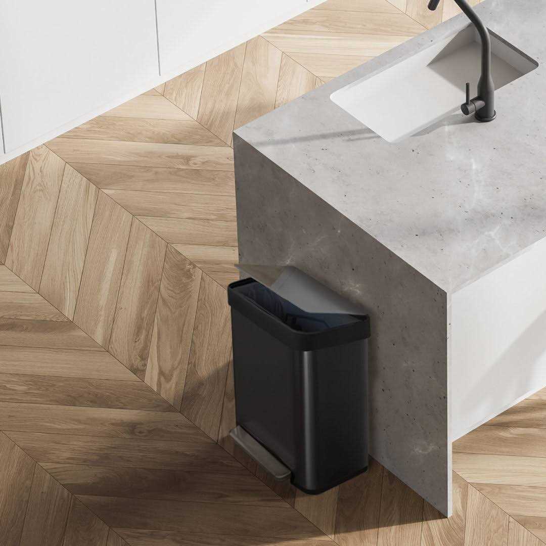 Stainless Steel Kitchen Trash Can Home Zone Living - Image 3