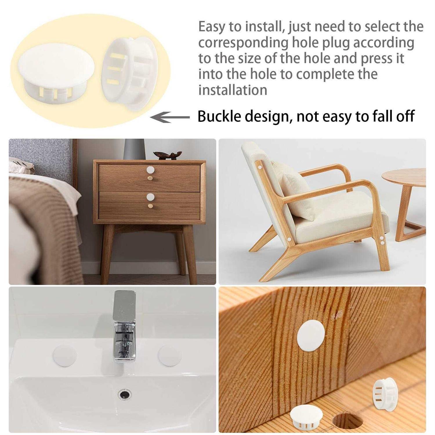 Bonieset 320Pcs 8 Sizes Plugs Hole Plastic Hole Plugs Hole Round Plugs - Image 5