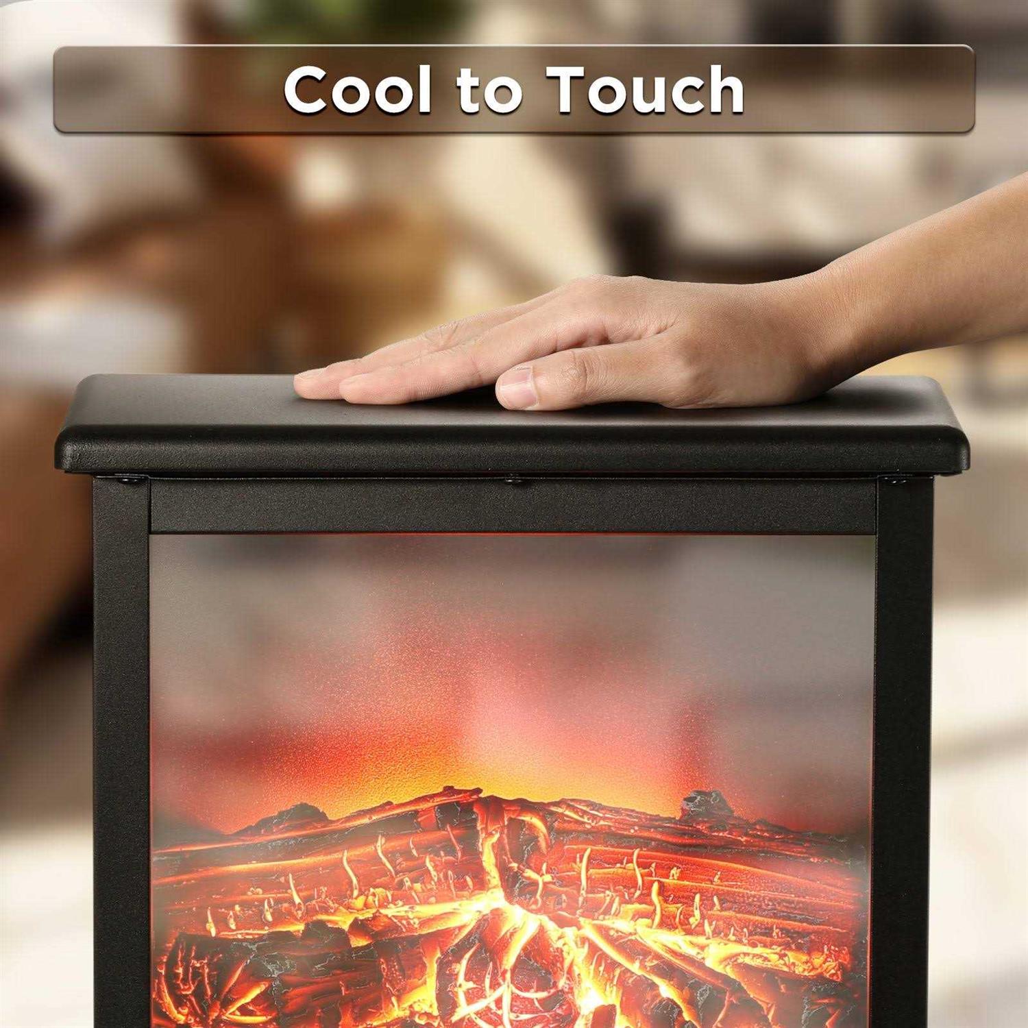 TURBRO Suburbs TS17Q Infrared Electric Fireplace Stove 19 Freestanding Stove Heater with 3-Sided View - Image 3