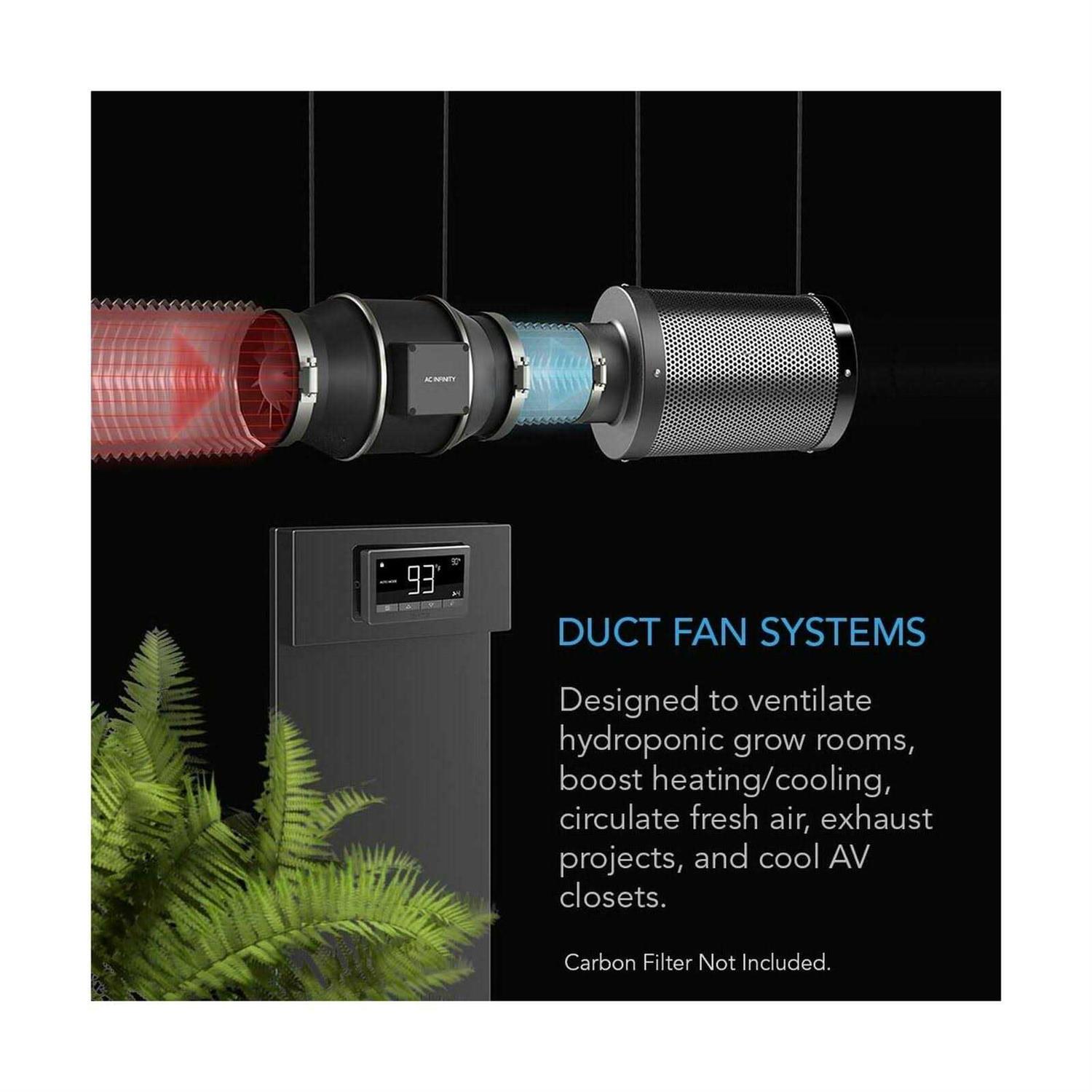 AC Infinity CLOUDLINE T6, Quiet Inline Duct Fan System with Temperature and Humidity Controller - Image 4
