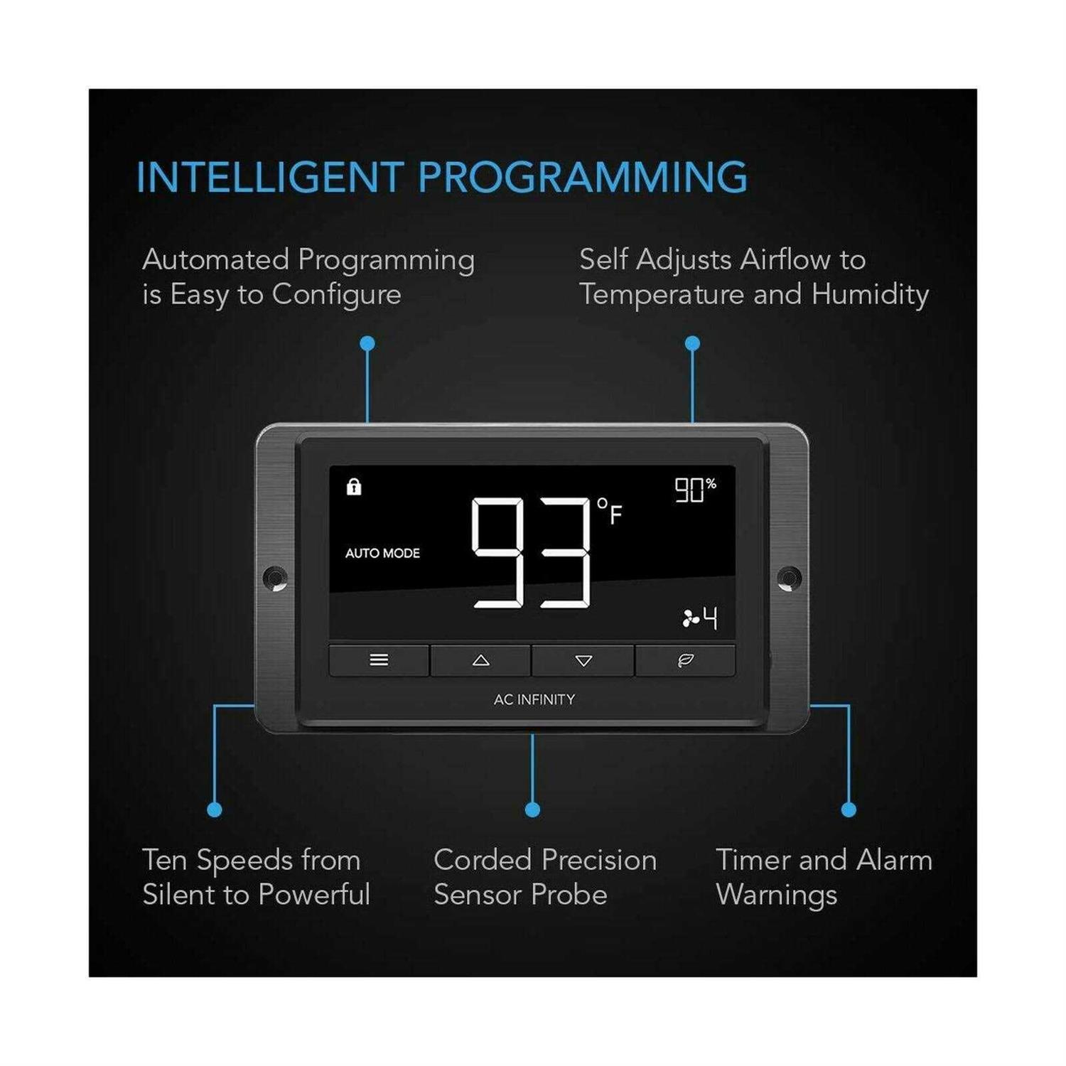 AC Infinity CLOUDLINE T6, Quiet Inline Duct Fan System with Temperature and Humidity Controller - Image 5
