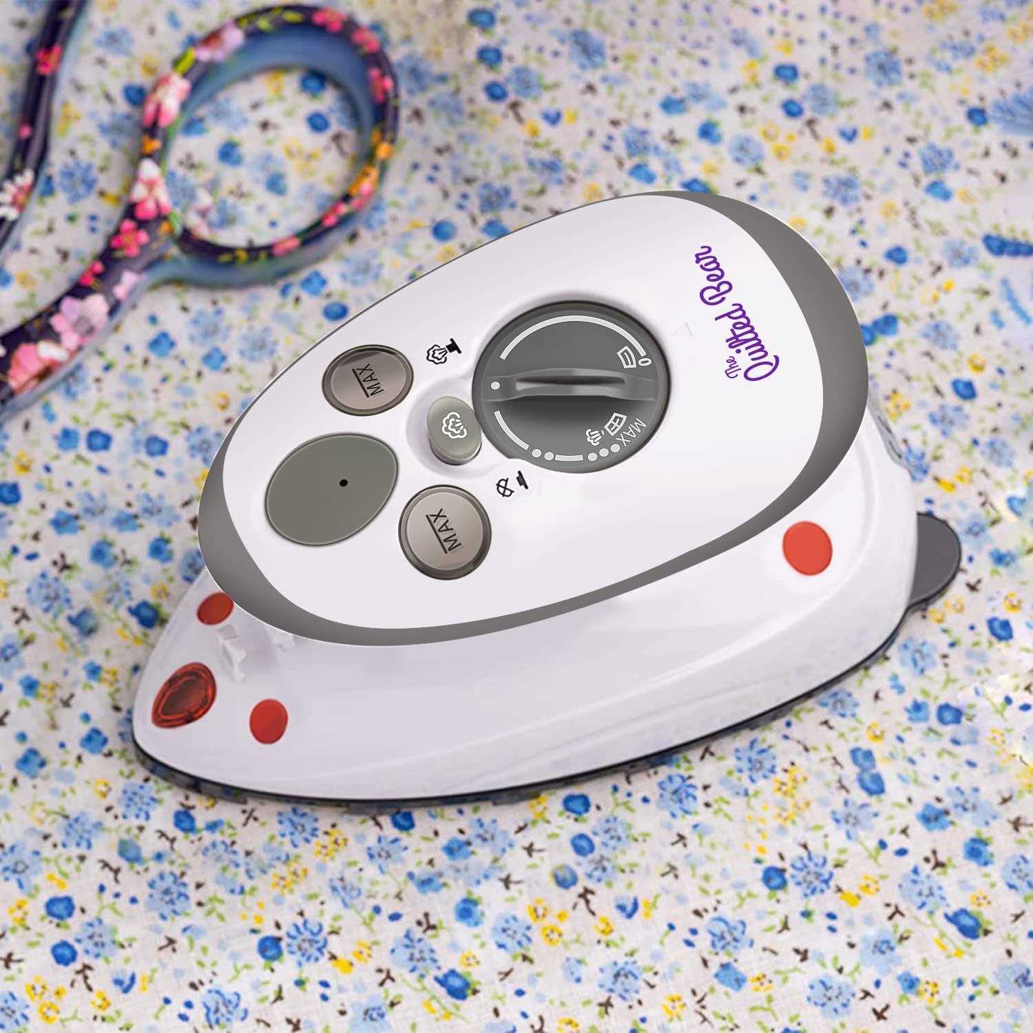 The Quilted Bear Mini Iron Lightweight Mini Steam Iron with Ceramic Sole Base Plate & Temperature Gauge For Use As A Craft Iron or Travel Iron - Image 4