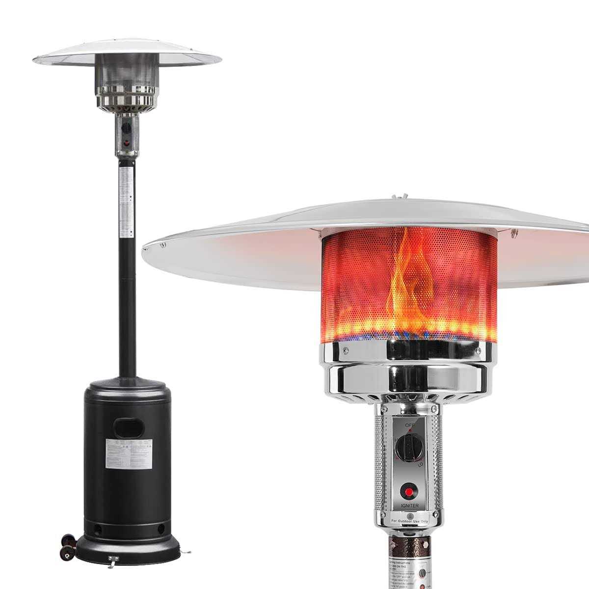 KEZATO 46,000 BTU Propane Outdoor Patio Heater with Cover and Wheels - Image 5