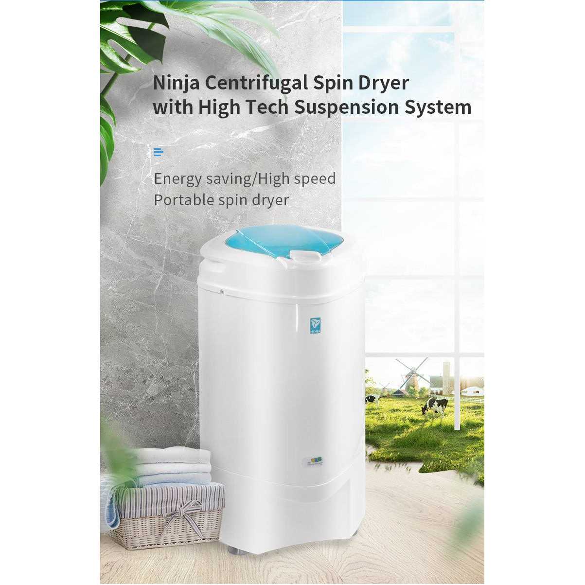 The Laundry Alternative Ninja Spin Dryer Portable Clothes Dryer Spin Dryer for Clothes - Image 3