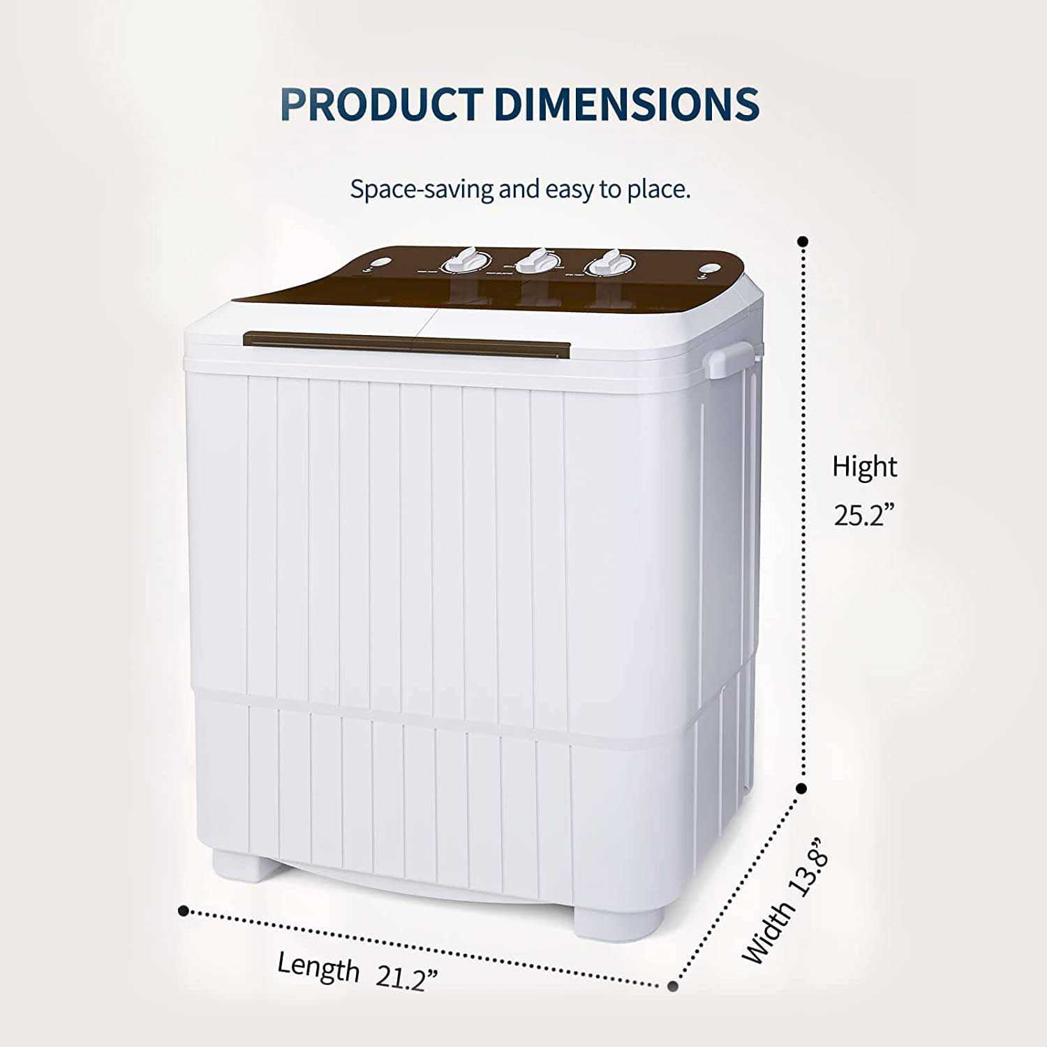 Tabu Full-automatic Washing Machine 17.6lbs Portable Washing Machine 1.7 Cu Ft Laundry Washer With Drain Pump - Image 4