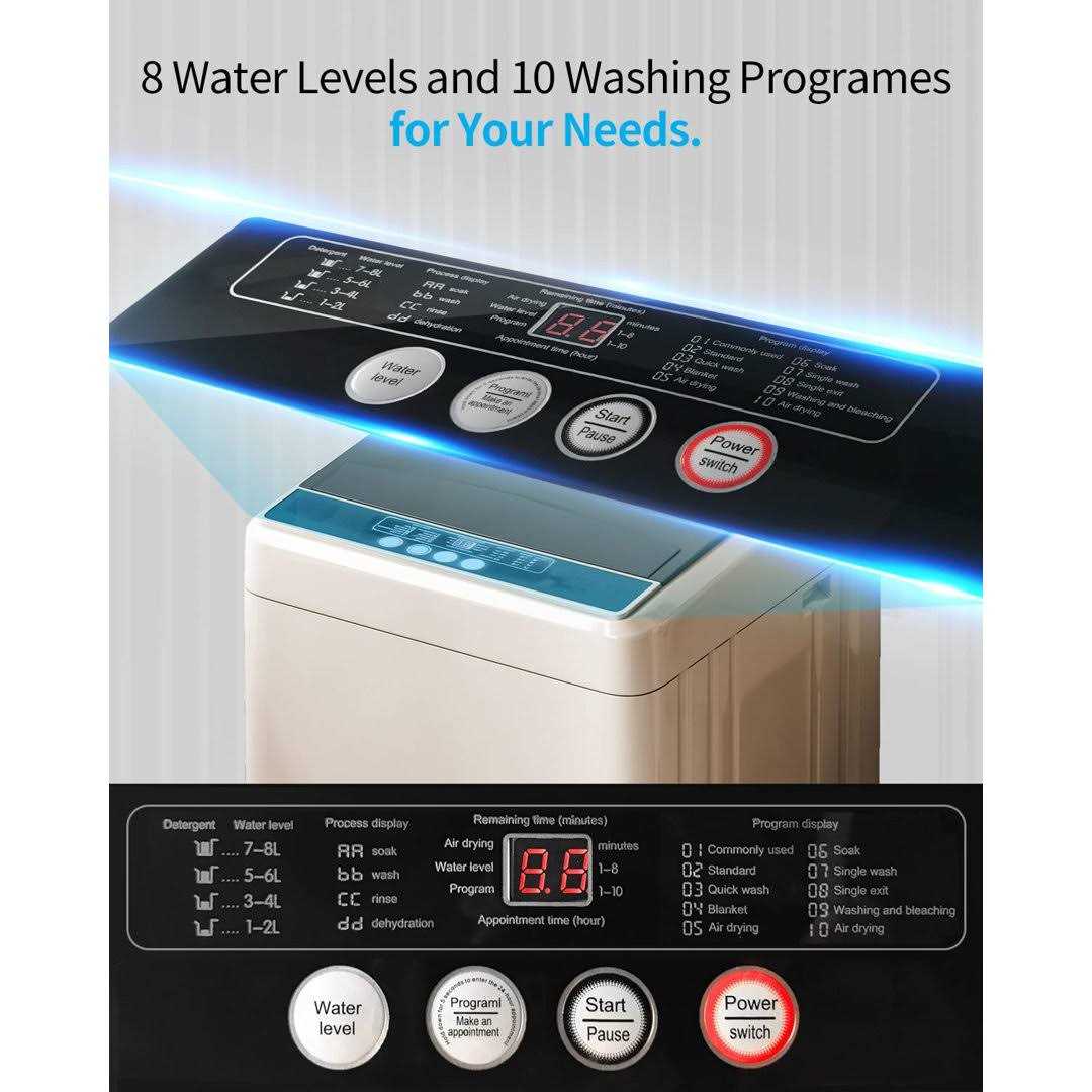 Tabu Full-automatic Washing Machine 17.6lbs Portable Washing Machine 1.7 Cu Ft Laundry Washer With Drain Pump - Image 5