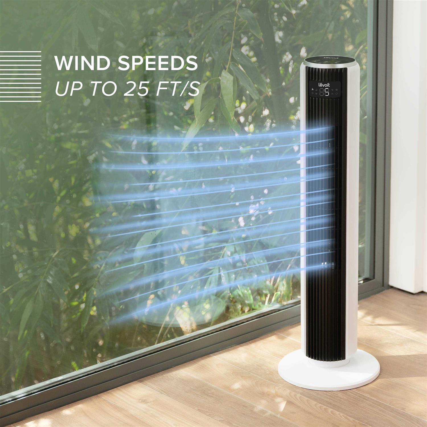 Levoit Classic 36-Inch Tower Fan, Bladeless and 90° Oscillating with 5 Speeds - Image 5