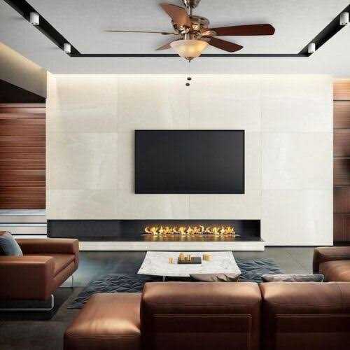 Hampton Bay Wellston II 44 in. Indoor LED Dry Rated Downrod Ceiling Fan with 5 Reversible Blades and Light Kit - Image 3