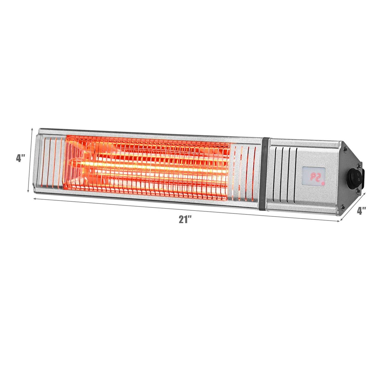 Gymax 1500-Watt Infrared Wall Mount Space Heater Indoor Outdoor with Remote Control - Image 4