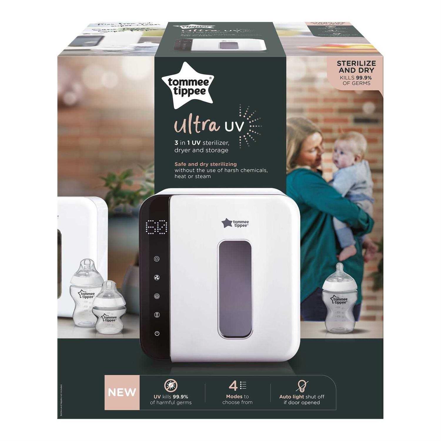 Tommee Tippee UV 3-in-1 Sterilizer and Dryer for Baby Bottles and Accessories, Kills 99.9% of Bacteria and Viruses*, Steam and Water Free - Image 3