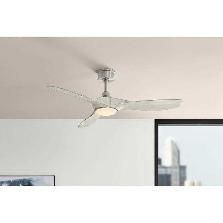 Home Decorators Collection Marlon 52 in. Integrated LED Indoor Brushed Nickel Ceiling Fan Blades and Remote Control YG825 - Image 4