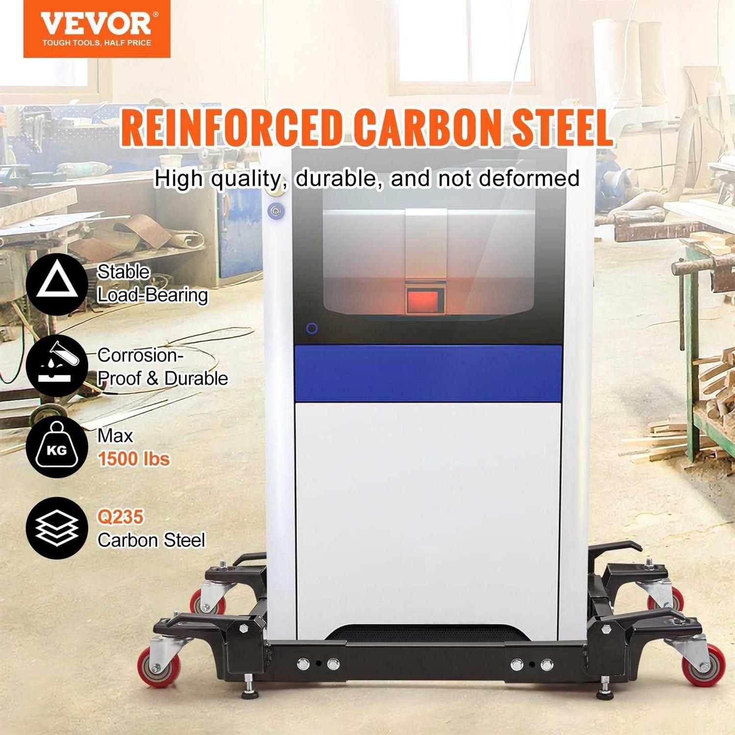 VEVOR Mobile Base 1500 lbs Capacity Adjustable from 20.7 x 23.7 to 28 x 33.5 Heavy Duty Universal Mobile Base Stand with 4 Swivel Wheels - Image 3