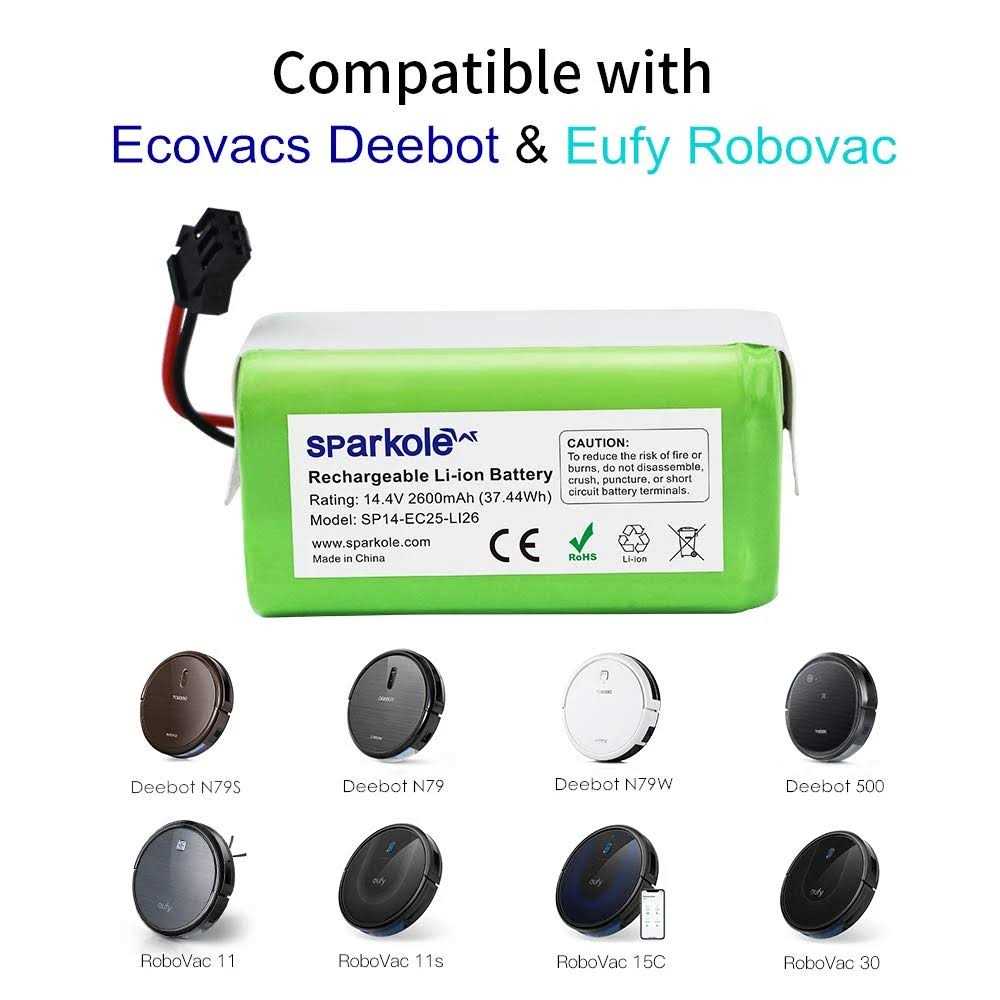 Sparkole 14.4V 2600mah Replacement Battery for Ecovacs Deebot N79s Deebot N8 - Image 3