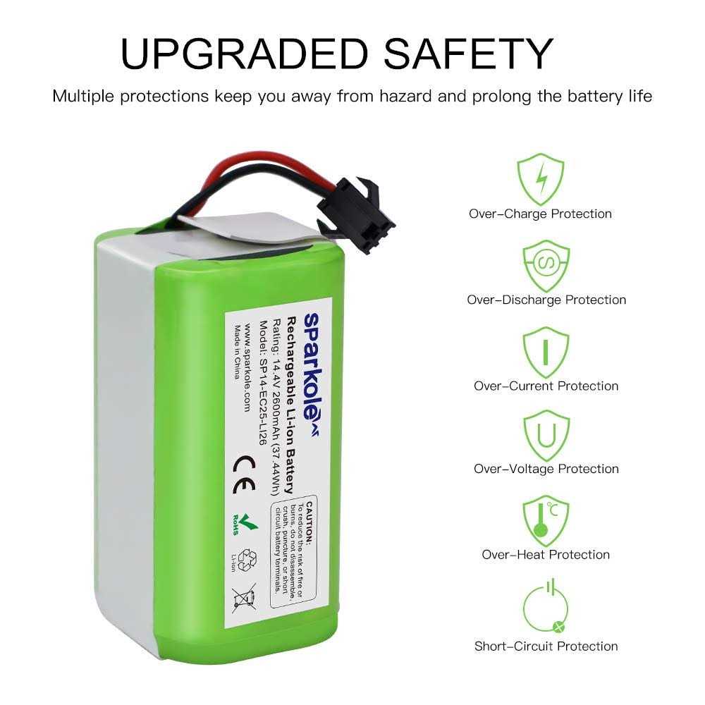 Sparkole 14.4V 2600mah Replacement Battery for Ecovacs Deebot N79s Deebot N8 - Image 5