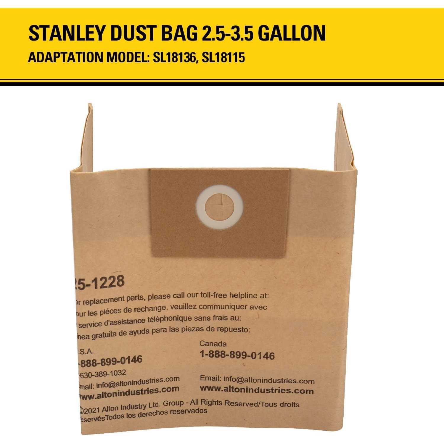 Stanley 25-1228 Disposable Filter Dust Bag Fits 2.5-3.5 Gallon Wet/Dry Vacuum Cl - Image 4