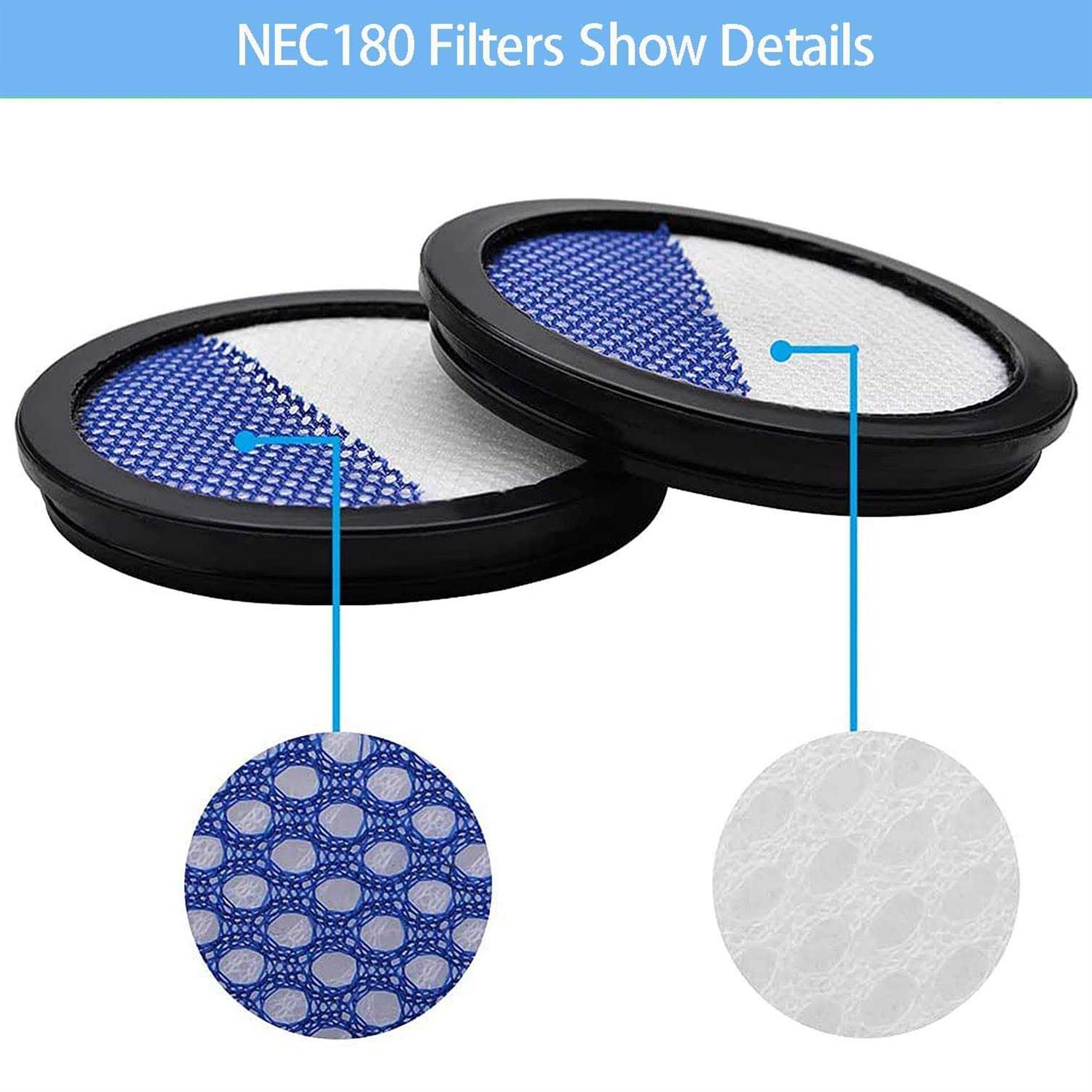 Nec180 Nec185 Nec186 Nec190 Filters Kaulolado 4 Pack Washable Replace - Image 3