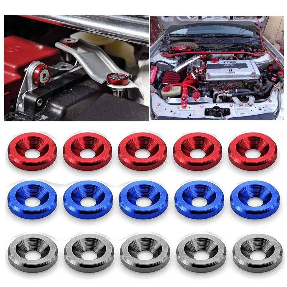 STETION 25 Pcs Fender Bumper Washer Bolt 6061 T6 Grade M6x20mm CNC Finishing Washer Engine Bay Dress Up Fastener Kit - Image 3