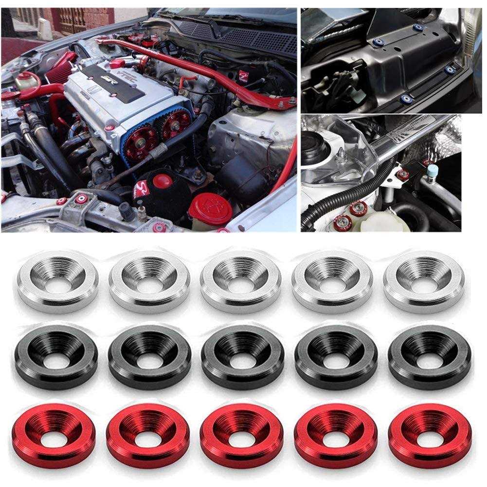 STETION 25 Pcs Fender Bumper Washer Bolt 6061 T6 Grade M6x20mm CNC Finishing Washer Engine Bay Dress Up Fastener Kit - Image 5