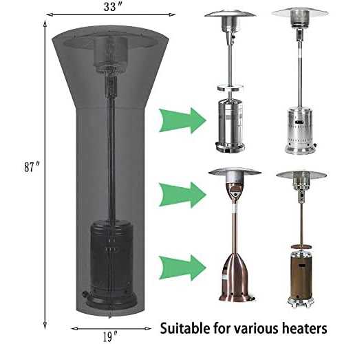 Siruiton Patio Heater Covers with Zipper and Air Vent,Waterproof,Dustproof,Wind-Resistant,UV-Resistant,snow-Resistant - Image 4