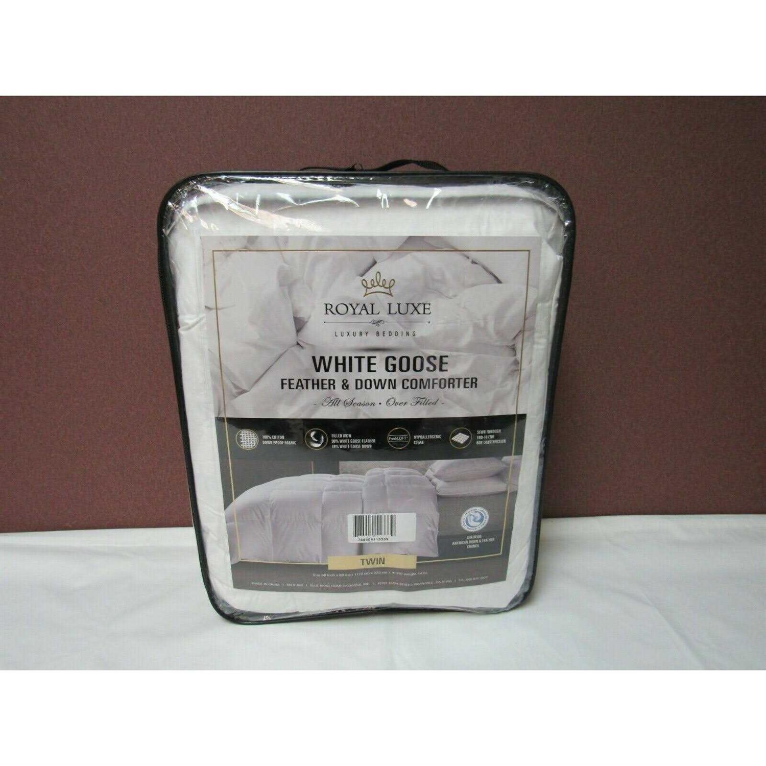 Royal Luxe White Goose Feather & Down 240-Thread Count Comforter - Image 5